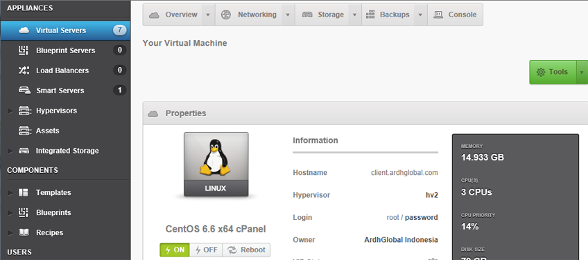 OnAPP VPS Hosting Screenshots